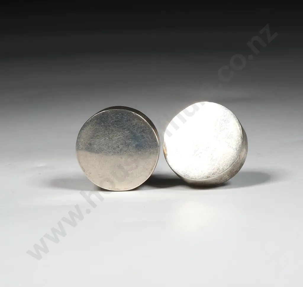 Pair Of Solid Round Sterling Silver Earrings Image 1++