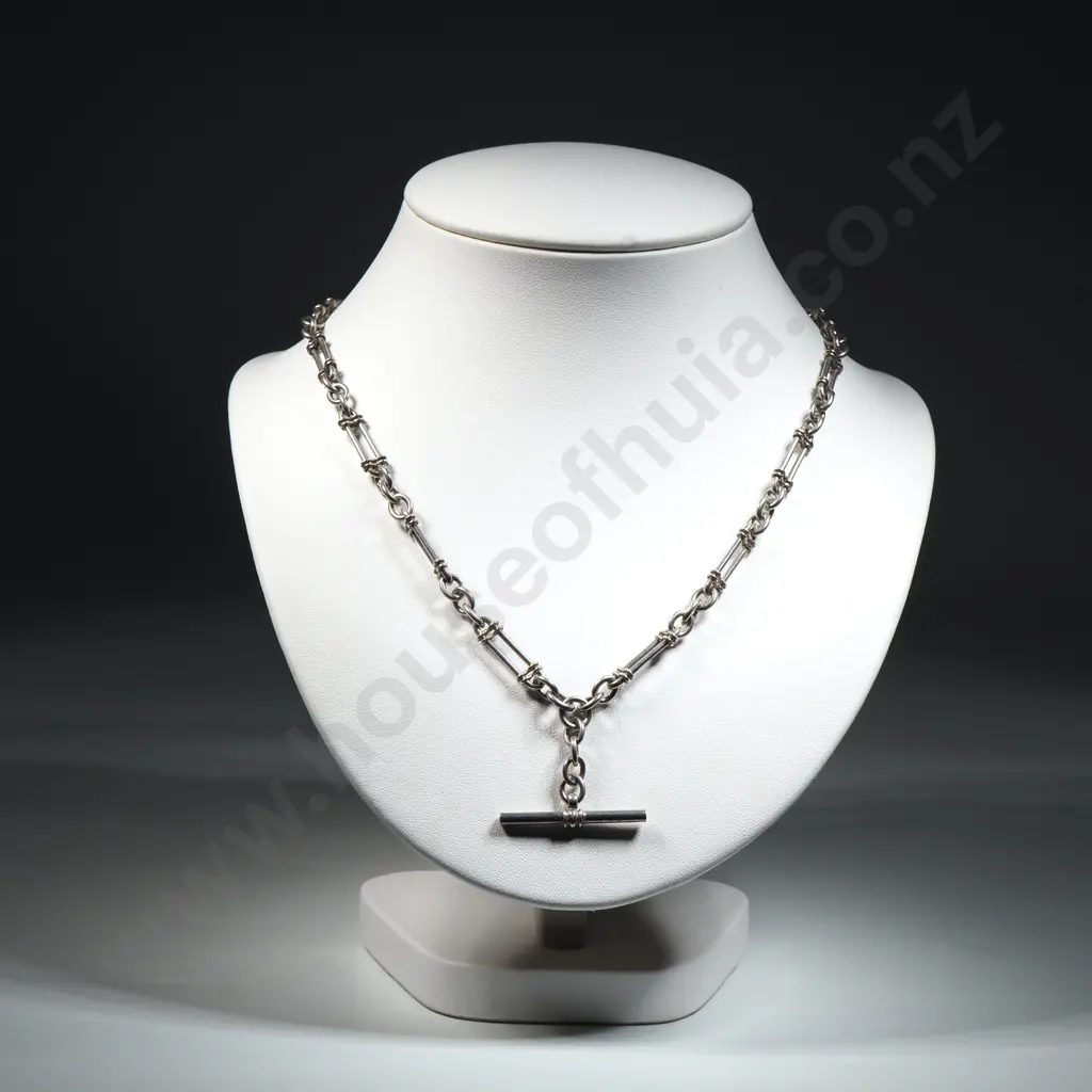 Sterling Silver Fancy Fob Chain Necklace Image 1++