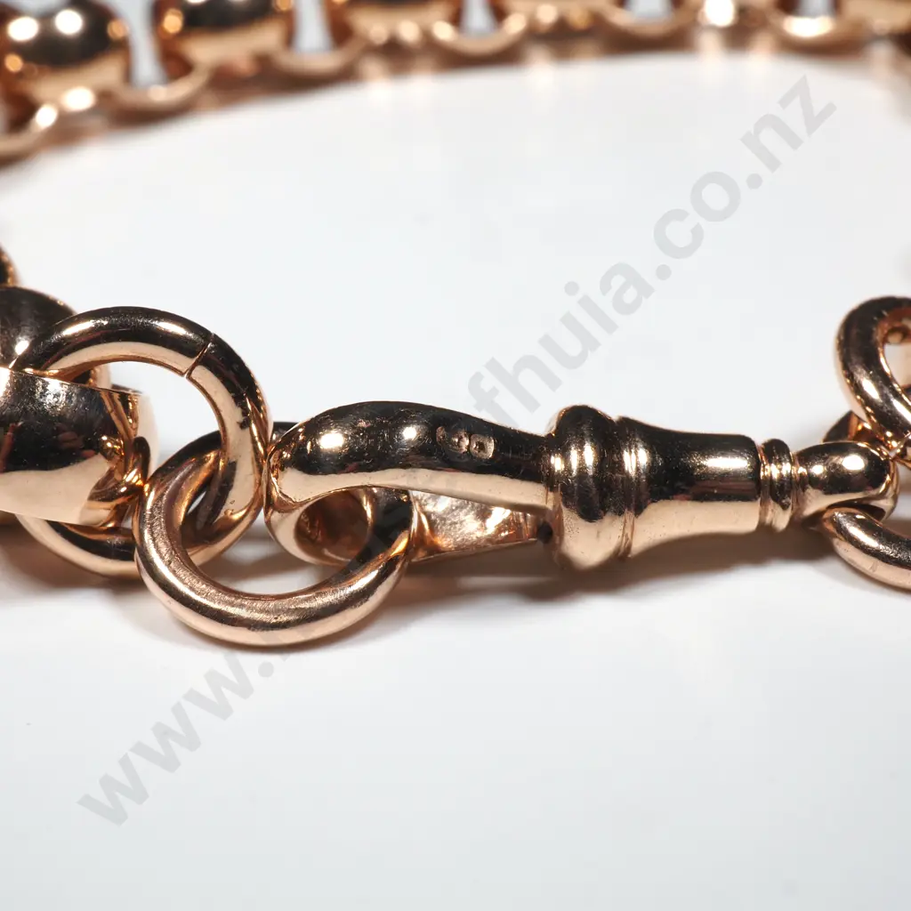 9ct Rose Gold Belcher Bracelet w Valuation for $6,295.00 Image 1++