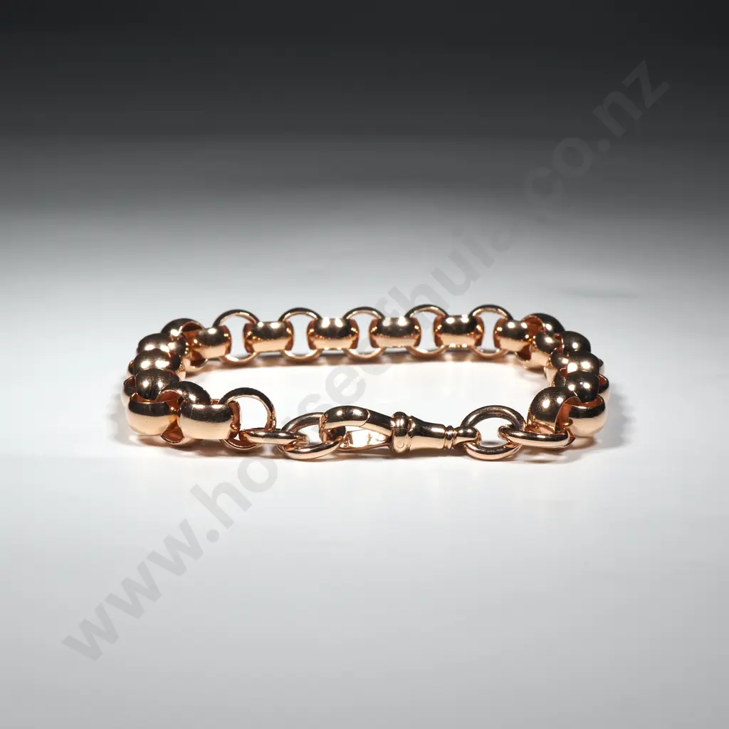 9ct Rose Gold Belcher Bracelet w Valuation for $6,295.00 Image 1++