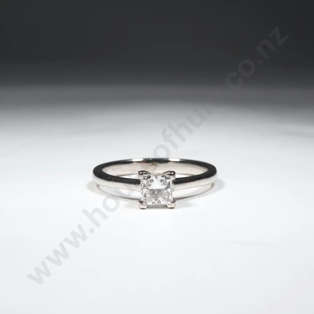 Platinum Diamond Solitaire Ring w Valuation for $8,000.00 - .59 Carat Diamond E VVS2 - Extremely High Grade Stone Image 1++