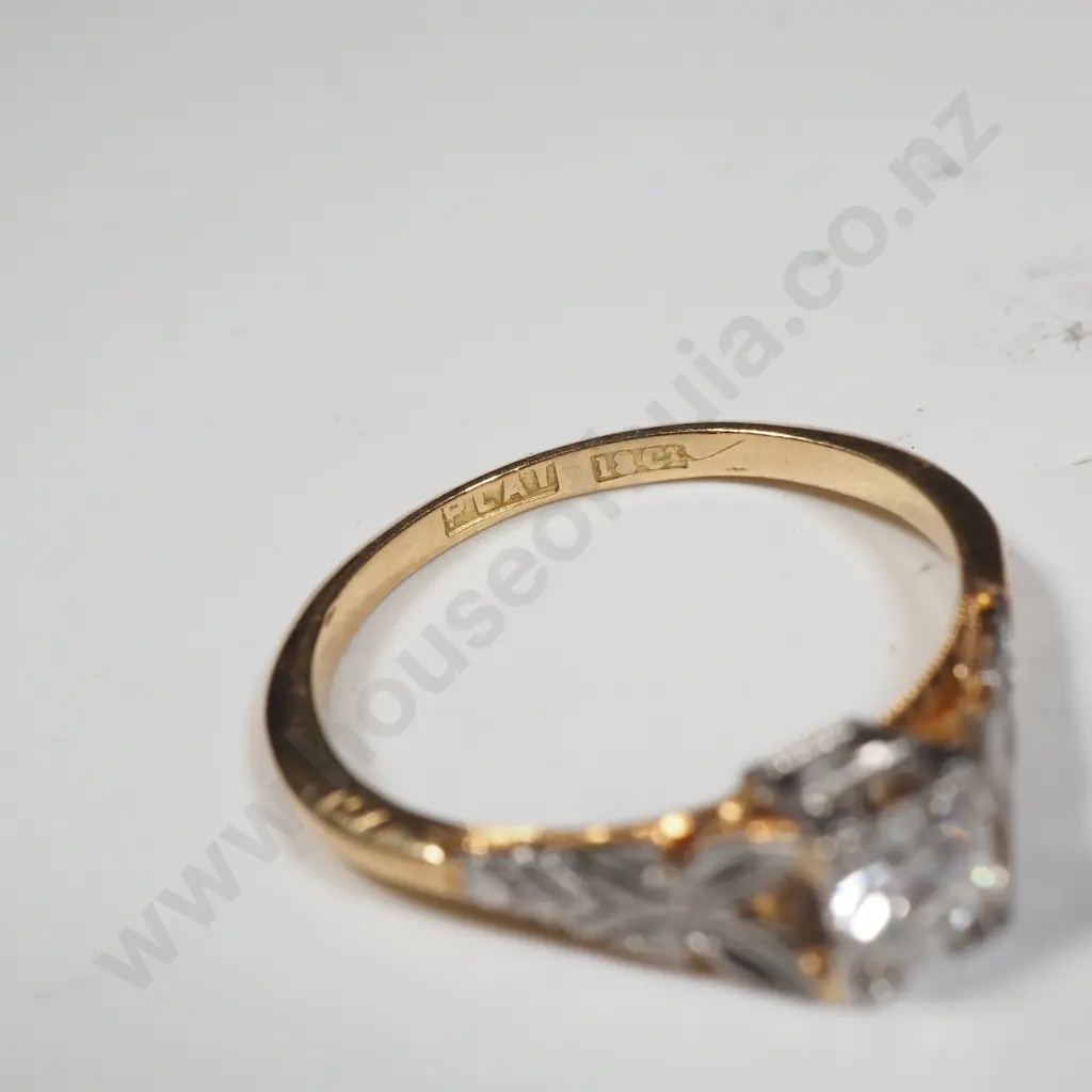 Antique 18ct Gold Solitaire Diamond Ring Image 1++