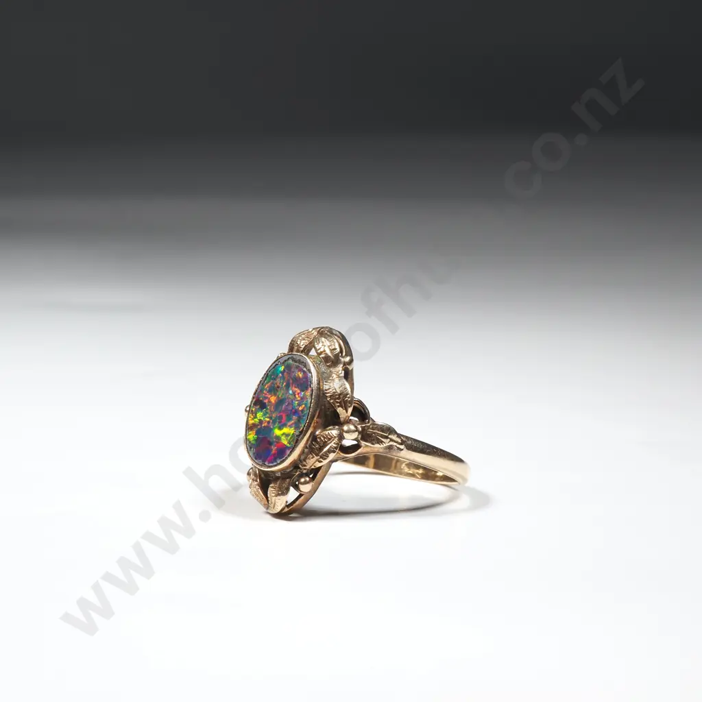 9ct Gold Opal Doublet Ring - Rhoda Wager Style Image 1++