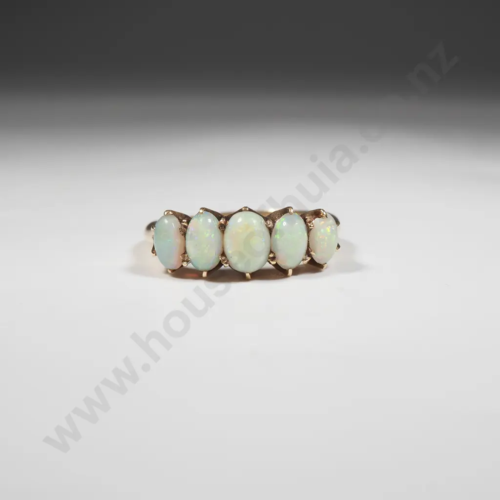 Antique 18ct Gold Opal Bridge Ring Image 1++