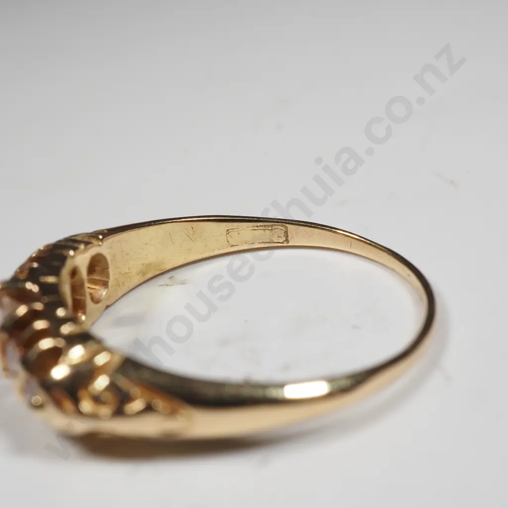 Exquisite Edwardian 18ct Gold Five Diamond Bridge Ring w Valuation $2,796.00 Image 1++