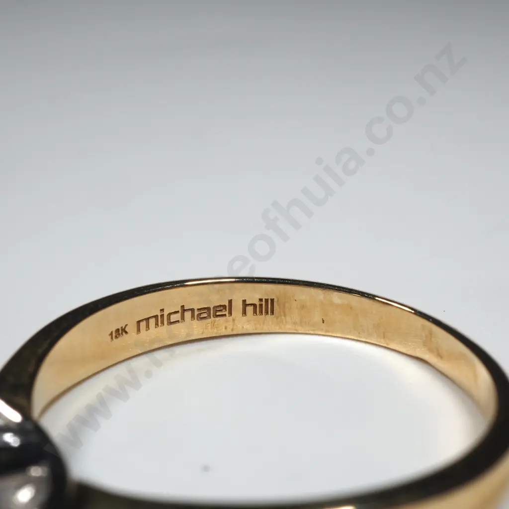 18ct Gold Three Diamond Ring by Michael Hill Valued at $3,300.00 Image 1++