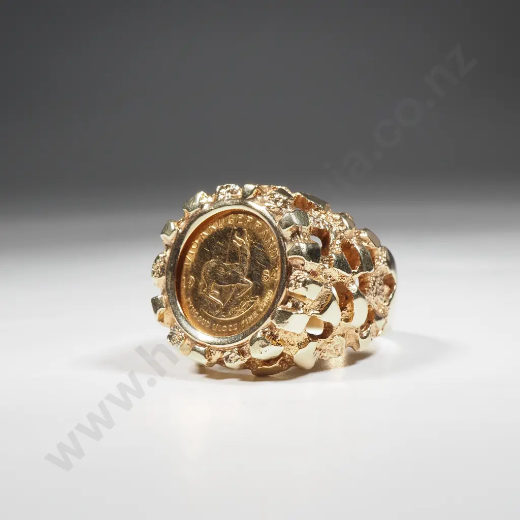 Substantial 1/10th Ounce Krugerrand 14ct Gold Ring Image 1++