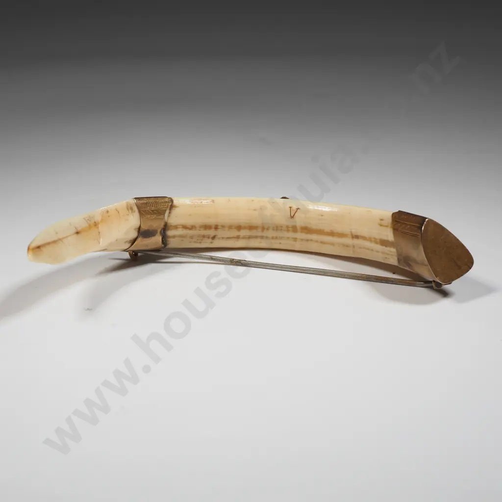 Large Antique 9ct Gold Mounted Colonial Boer Tusk Brooch  Image 1++