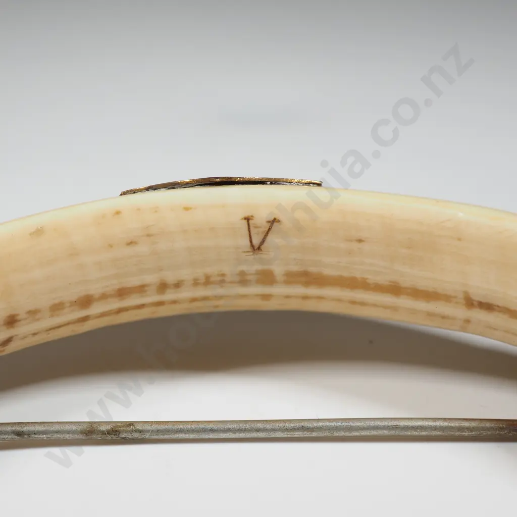 Large Antique 9ct Gold Mounted Colonial Boer Tusk Brooch  Image 1++