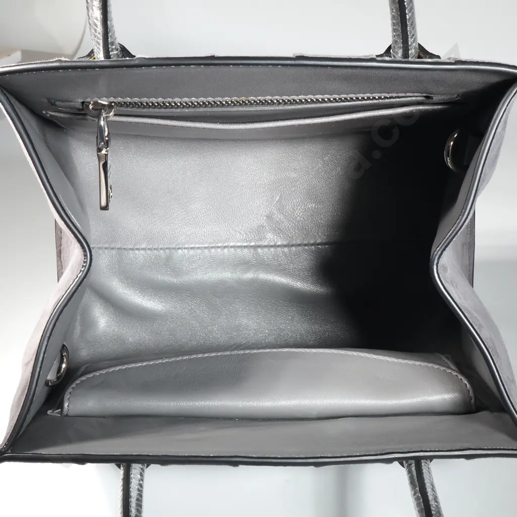 PRADA Suede & Metallic Snakeskin Handbag Image 1++