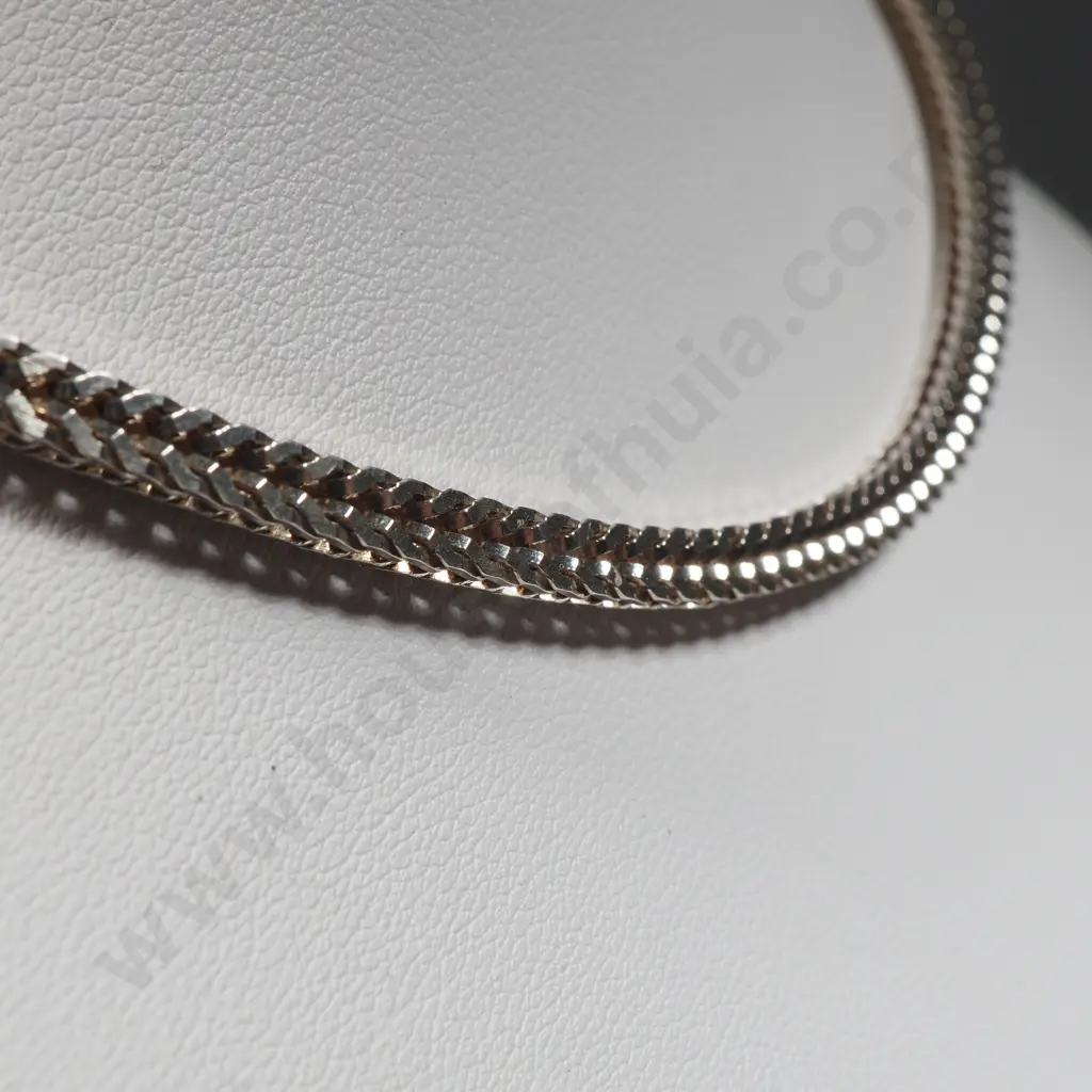 Sterling Silver Square Herringbone Necklace  Image 1++
