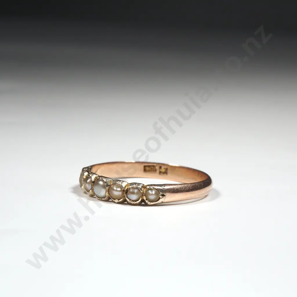 Antique 9ct Gold Seedpearl Ring Image 1++