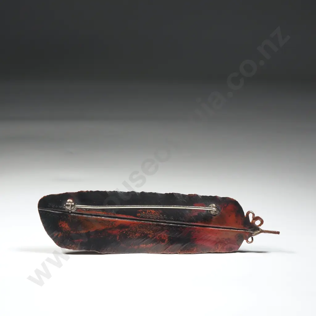Handcrafted Bob Wyber Copper Feather Brooch Image 1++