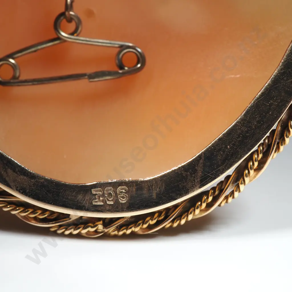 Large Oval Cameo Brooch/Pendant  In A 9ct Gold Frame  Image 1++