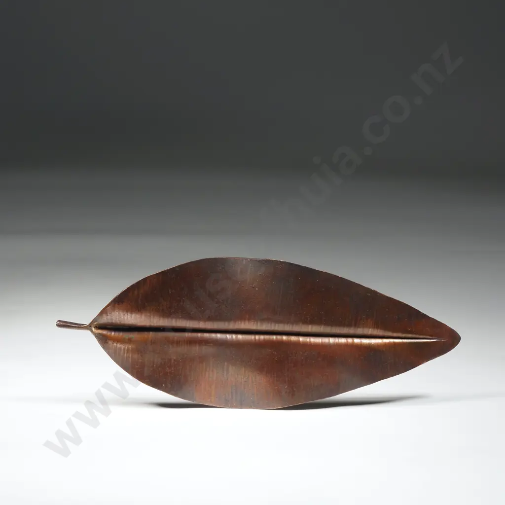 Handcrafted Bob Wyber Copper Leaf Brooch Image 1++