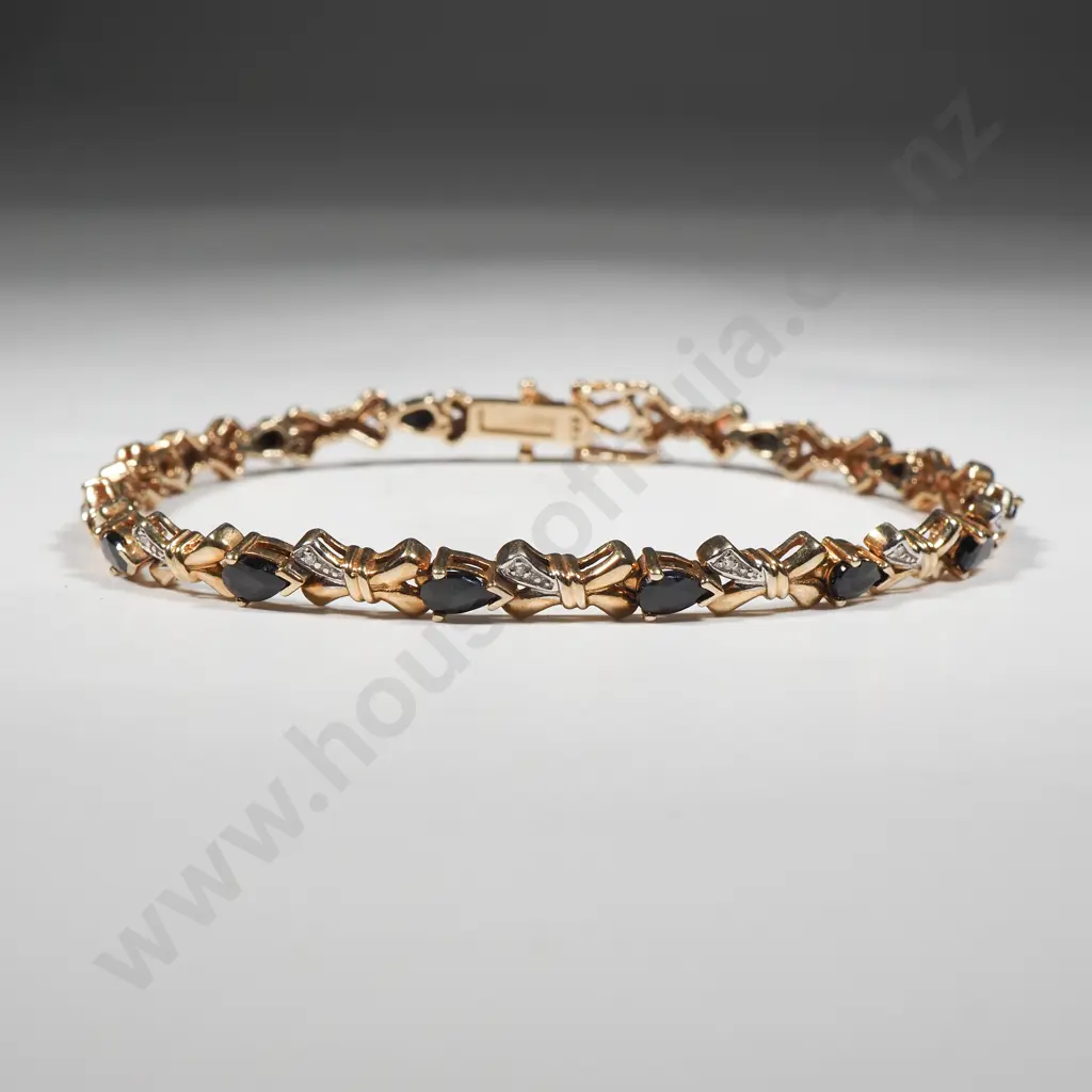 9ct Gold Gem Set Bracelet Image 1++