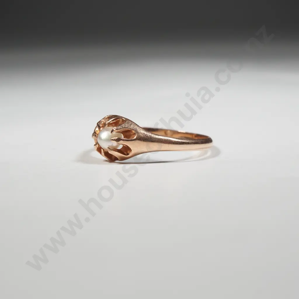 14ct Rose Gold Pearl Ring Image 1++