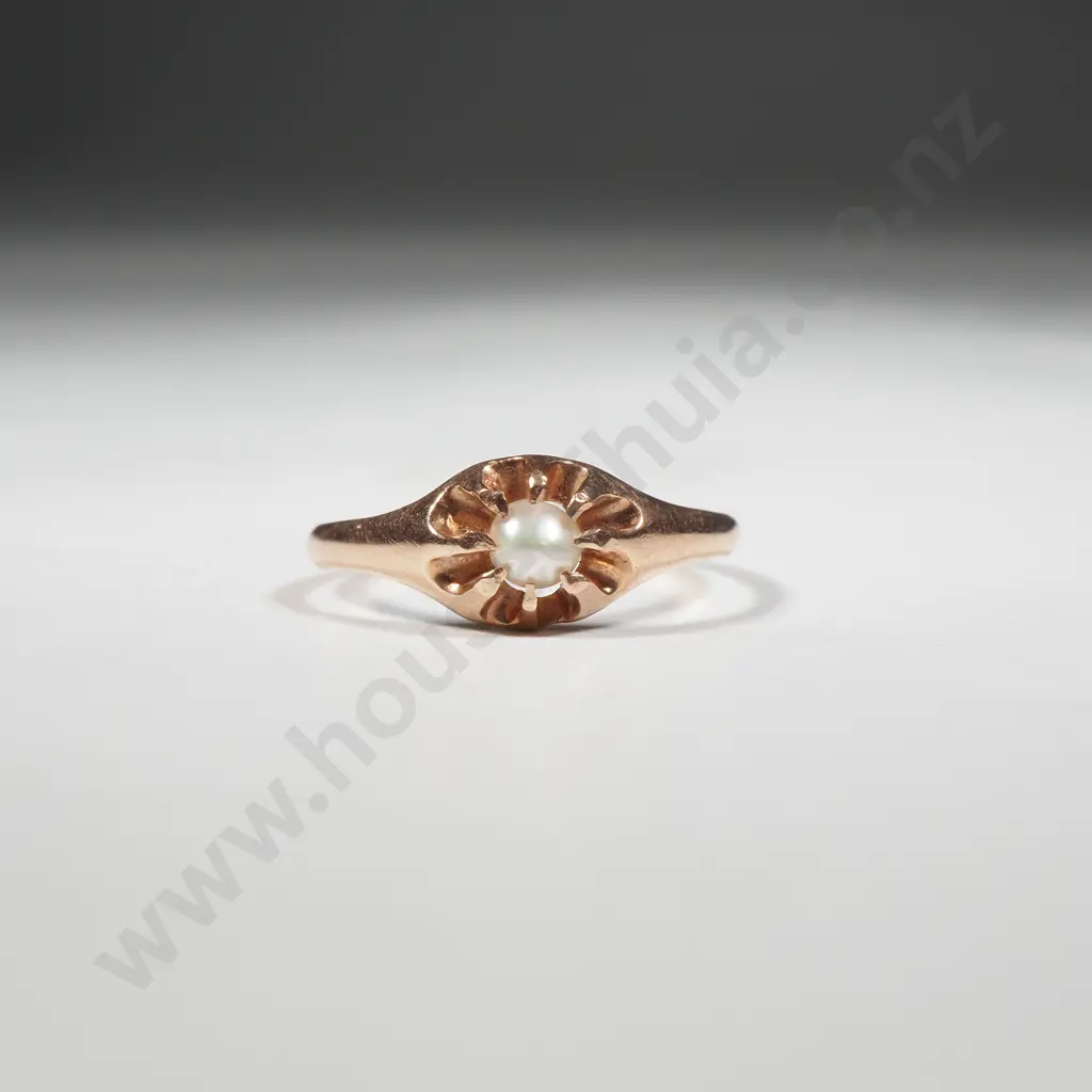 14ct Rose Gold Pearl Ring Image 1++