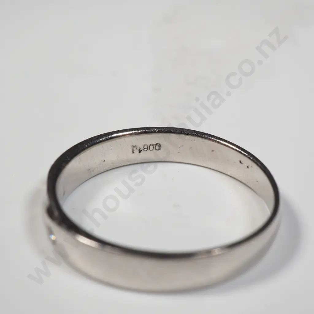 Platinum & Diamond Wedding Band Image 1++