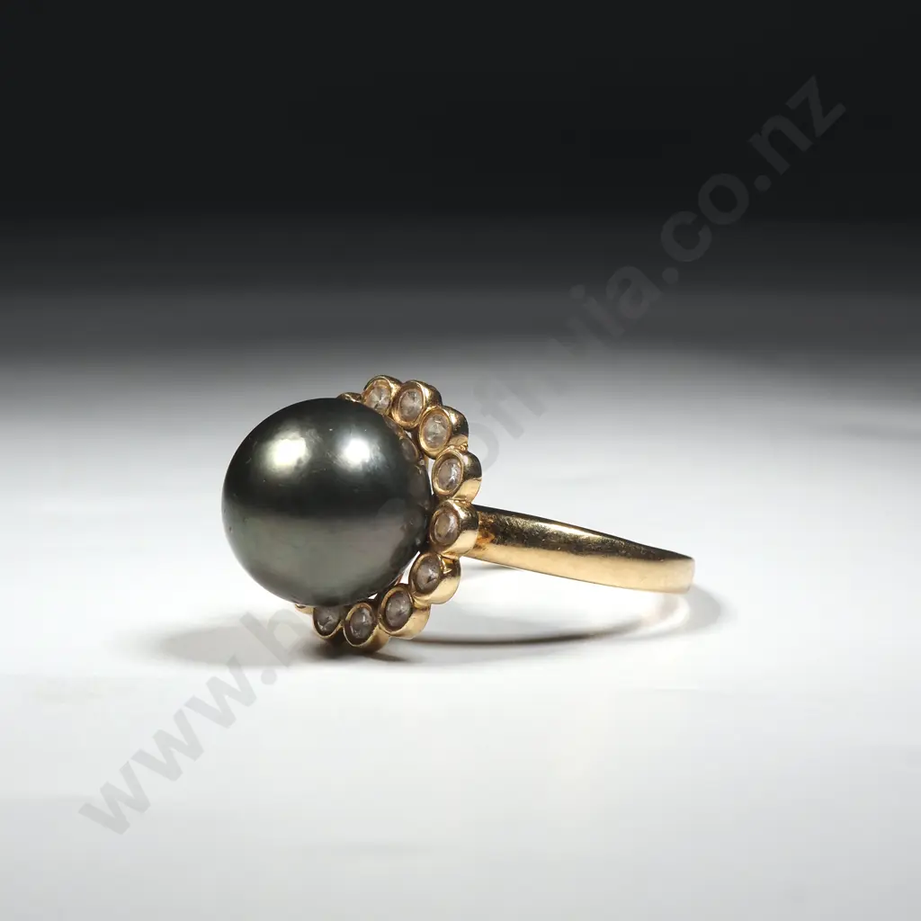 14ct Gold Tahitian Pearl Ring Image 1++