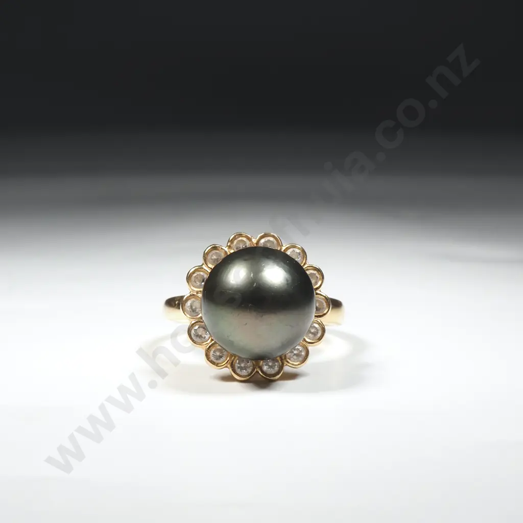 14ct Gold Tahitian Pearl Ring Image 1++
