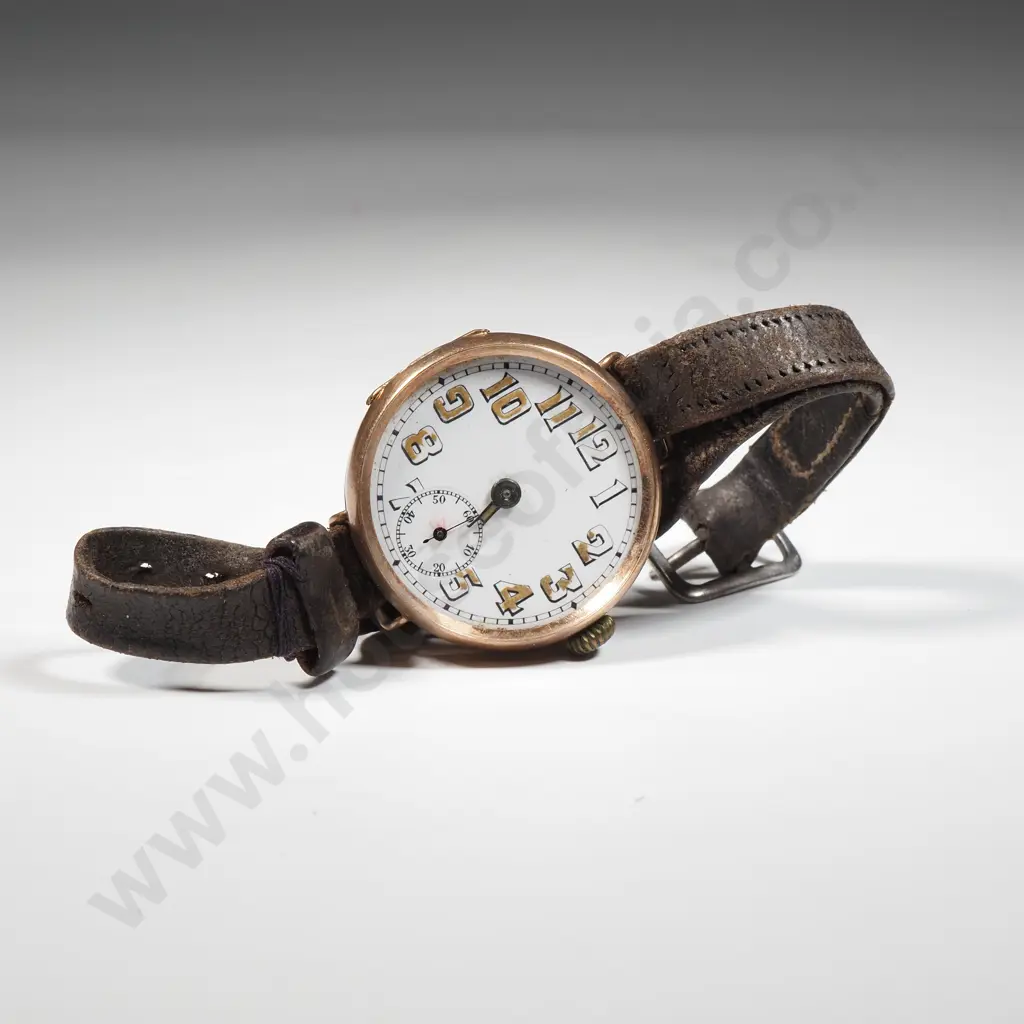 WW1 9ct Gold Trench Watch A/F Image 1++
