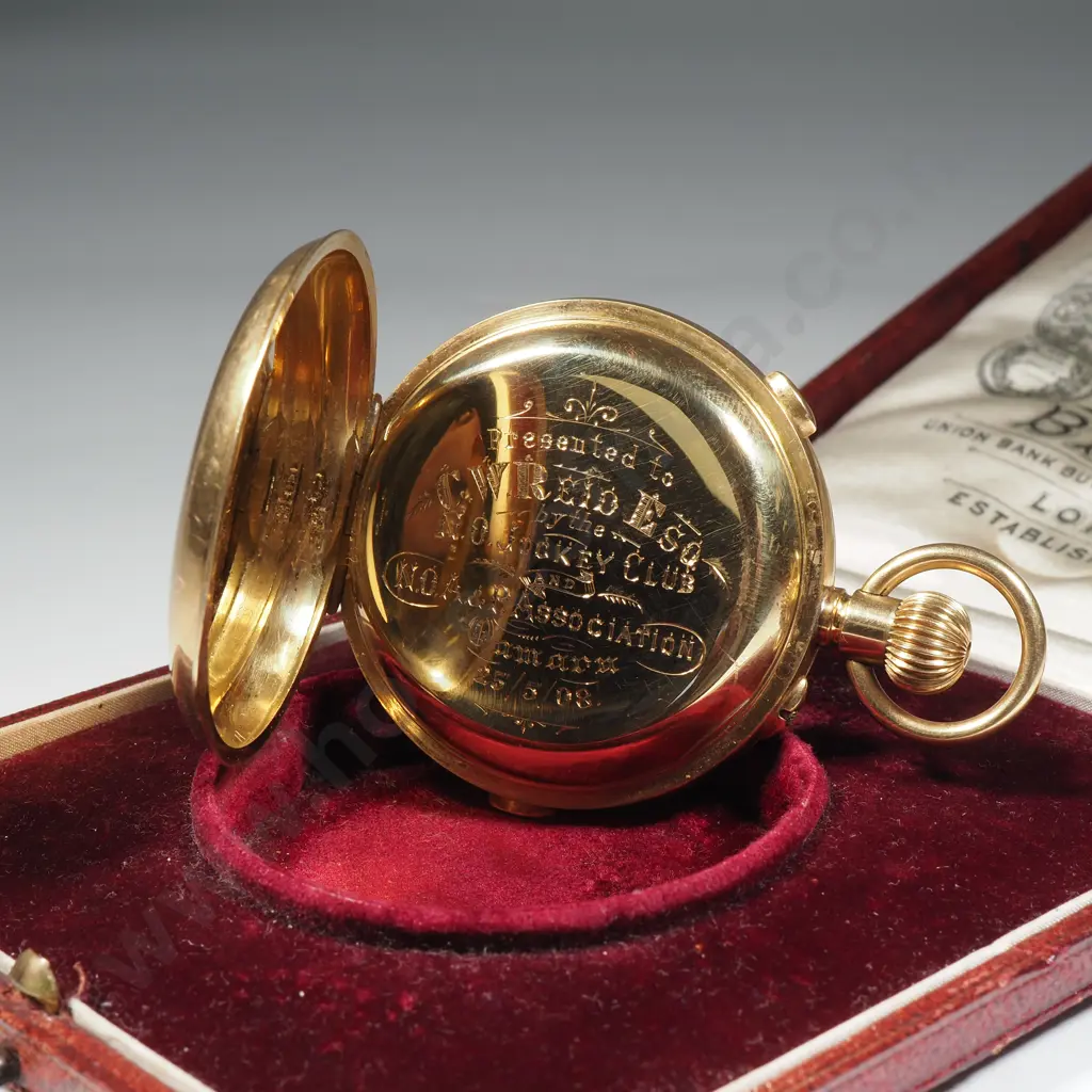 Exceptional Cased 18ct Gold Hunter Pocket Watch Chronometer By Baume London Image 1++