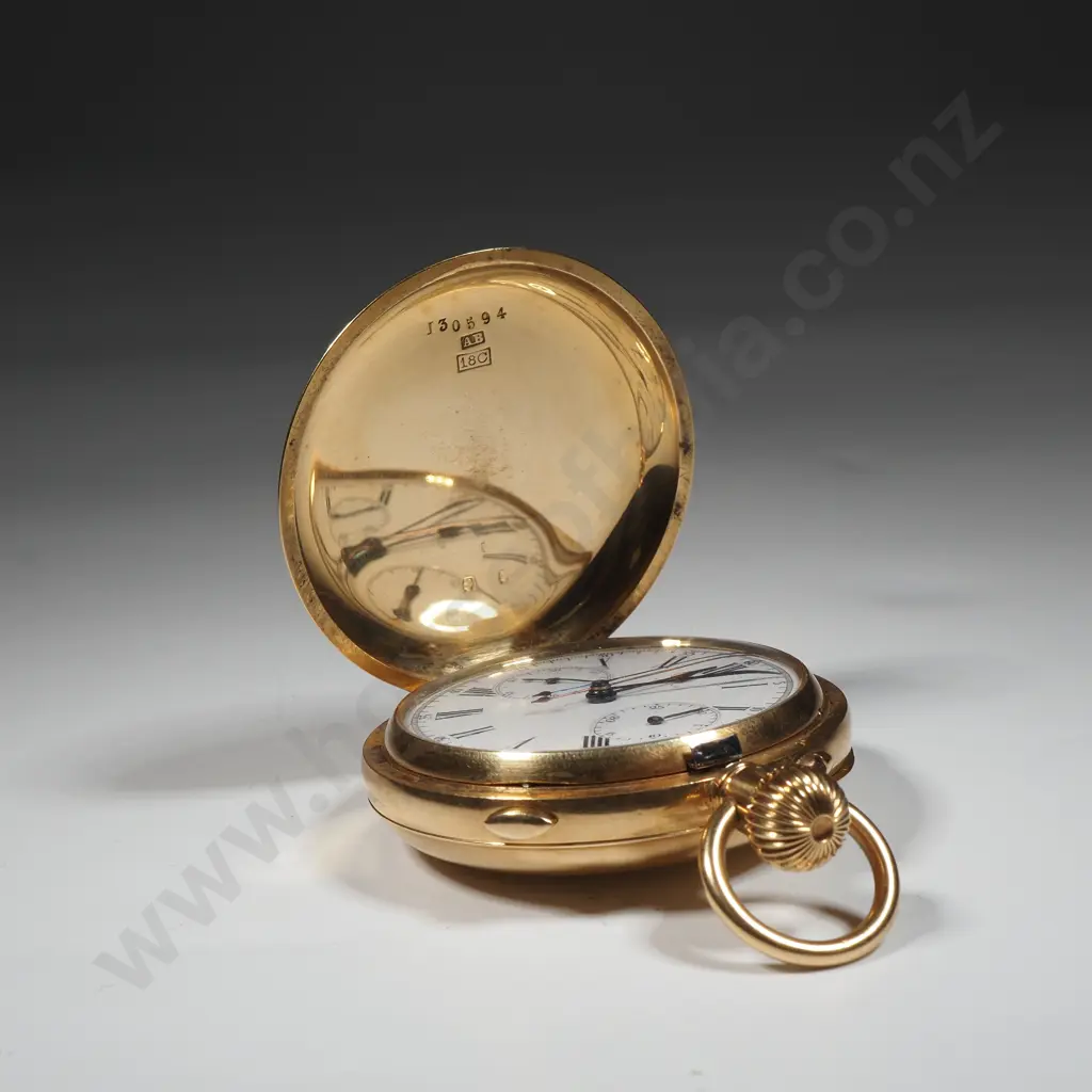 Exceptional Cased 18ct Gold Hunter Pocket Watch Chronometer By Baume London Image 1++