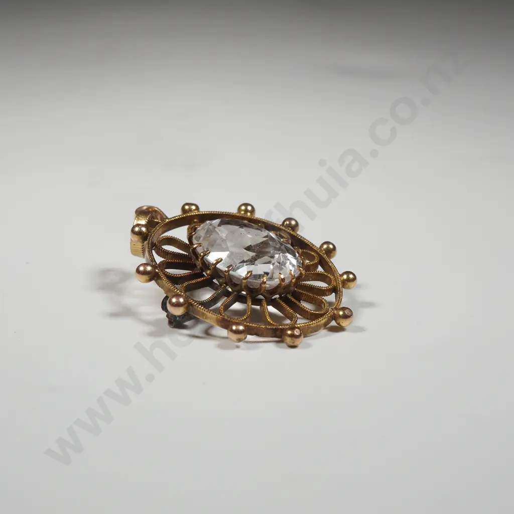 15ct Gold Gemstone Brooch / Pendant Image 1++
