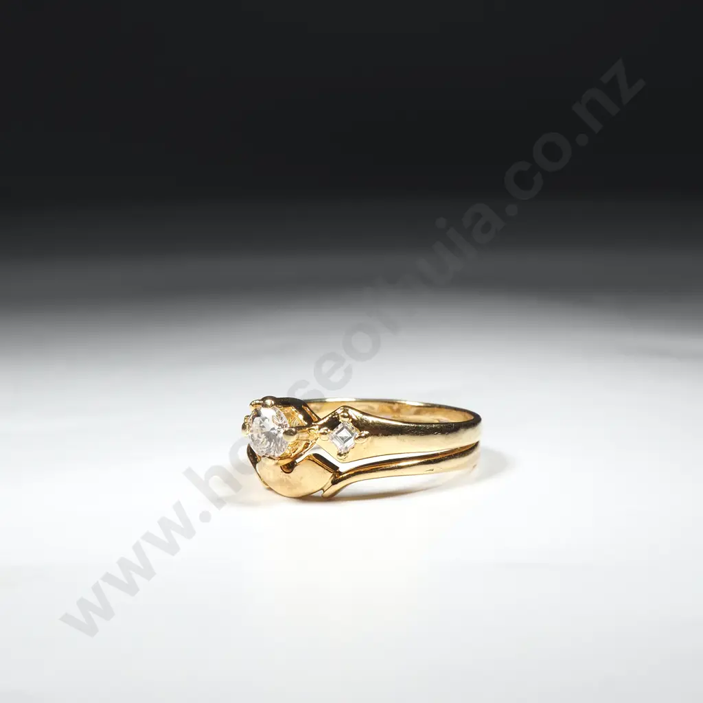 18ct Yellow Gold Diamond Solitaire Bridal Set- Evaluation of $3,380 Image 1++