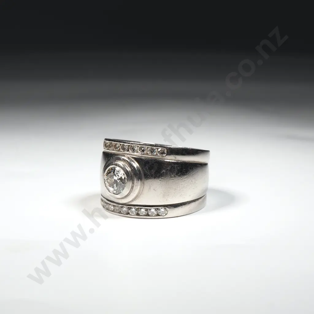 Substantial Half Carat Diamond & Palladium Ring Image 1++