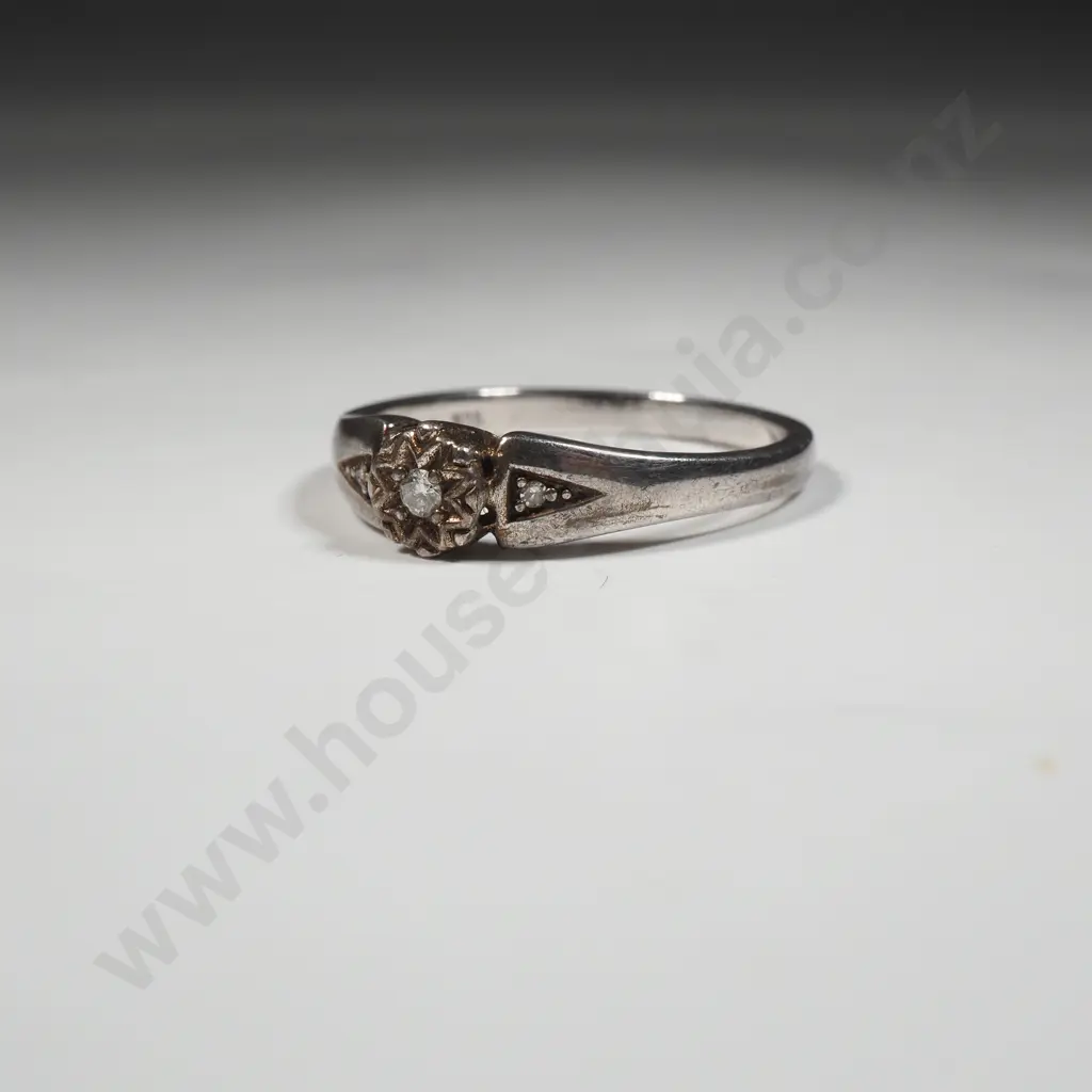 Sterling Silver & Multi Stone Diamond Ring  Image 1++