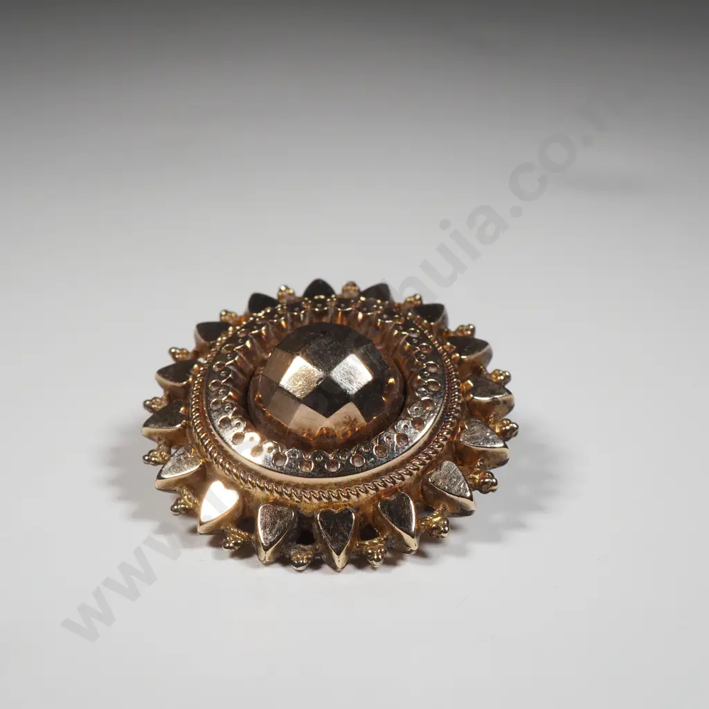 Victorian Rolled Gold Mourning Brooch Image 1++