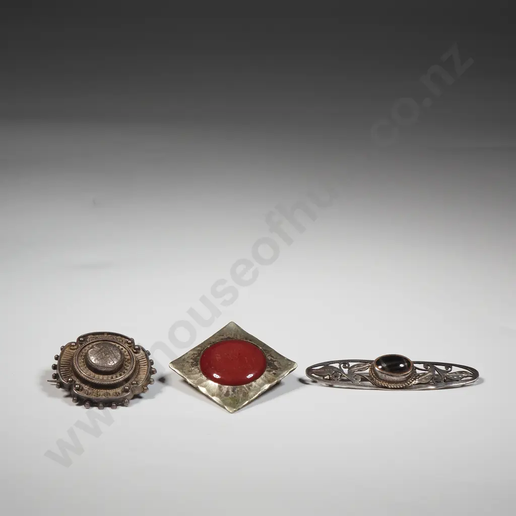 Three Sterling Silver Brooches Image 1++