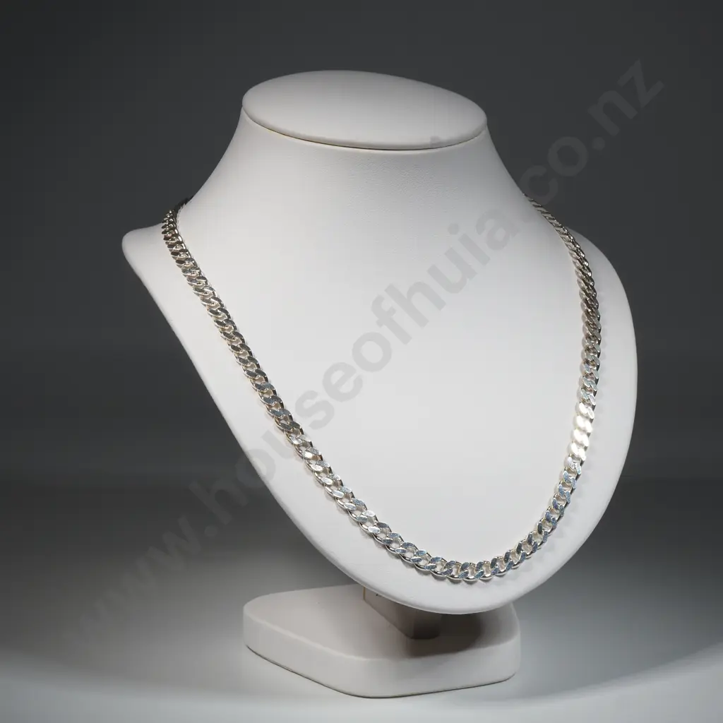 Sterling Silver Curb Link Necklace  - As New Image 1++