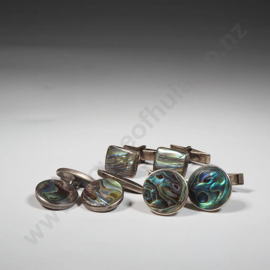 Assorted lot of Sterling Silver & Paua Cufflinks Image 1++