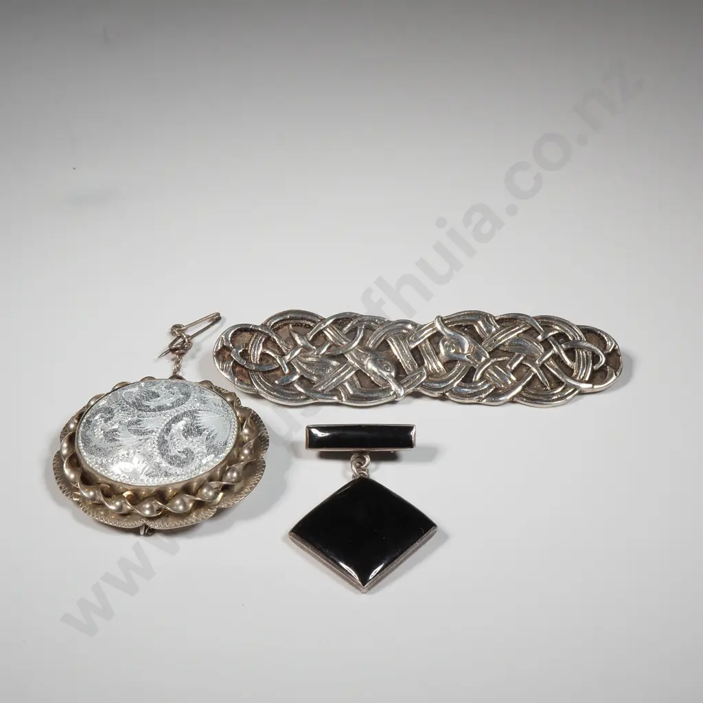 Three Sterling Silver Brooches Image 1++