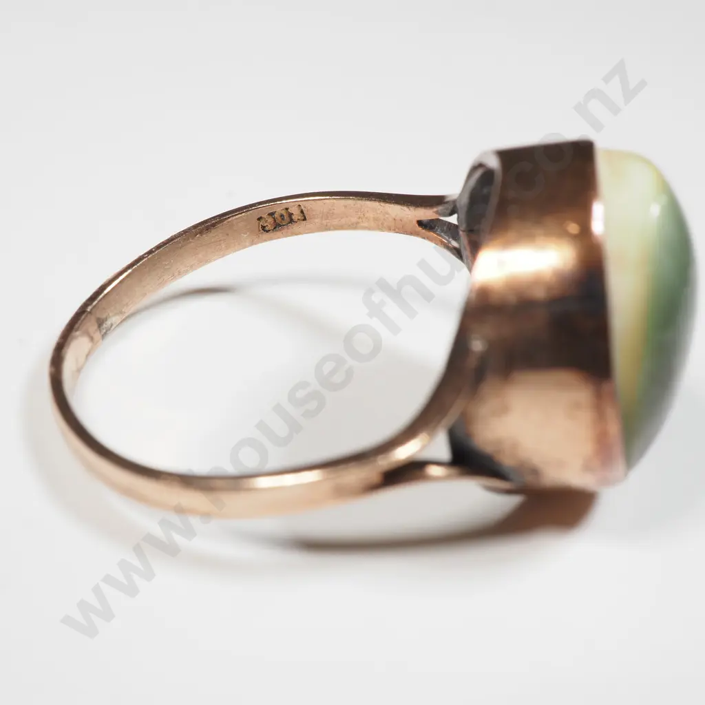 Antique 9ct gold Catseye Ring Image 1++