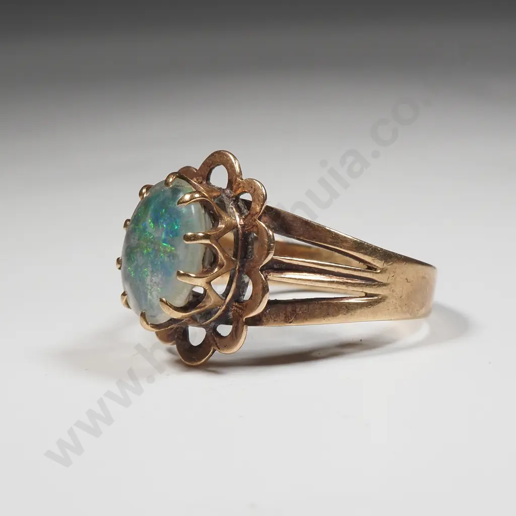 9ct Gold Opal Doublet Ring Image 1++