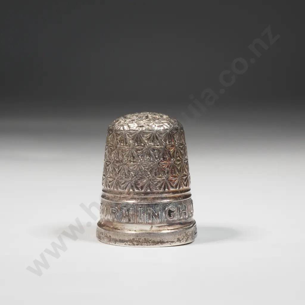 Unusual Sterling Silver Thimble Marked Birmingham To Rim. Pin Holes To Top Assay Marks for Birm 1930 Image 1++