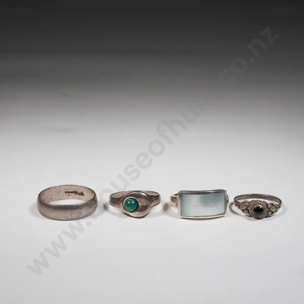 Four Sterling Silver Rings Image 1++