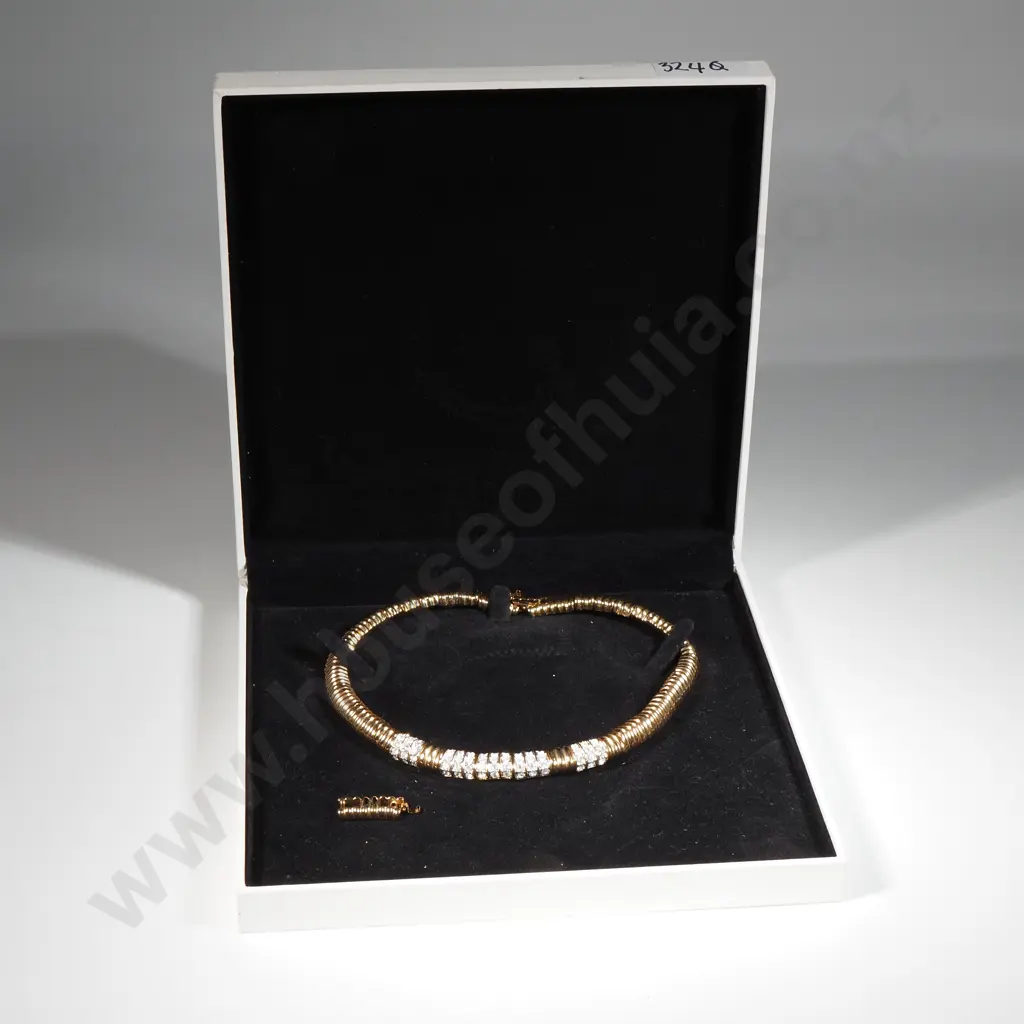 Swarovski Gold Tone & Crystal Necklace In Original Box Image 1++