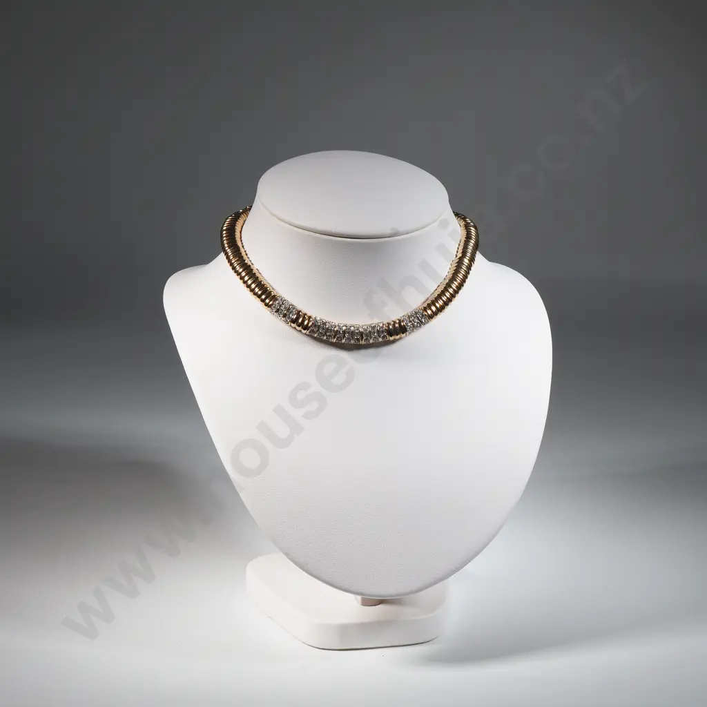 Swarovski Gold Tone & Crystal Necklace In Original Box Image 1++