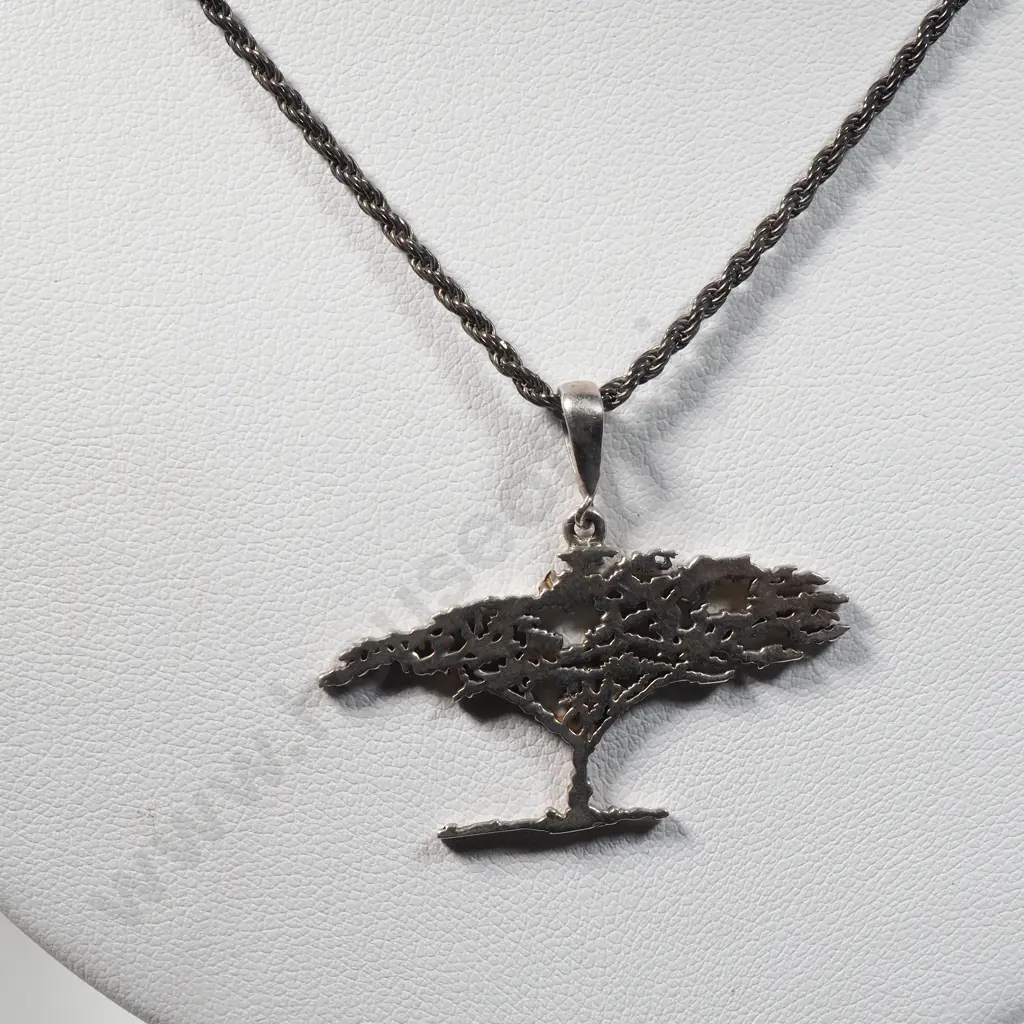 Sterling Silver Tree Of Life Pendant & Rope Twist Necklace  Image 1++