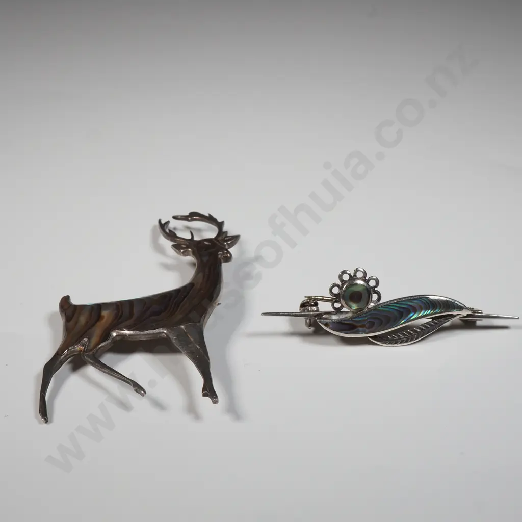 Two Sterling Silver & Paua Brooches  Image 1++