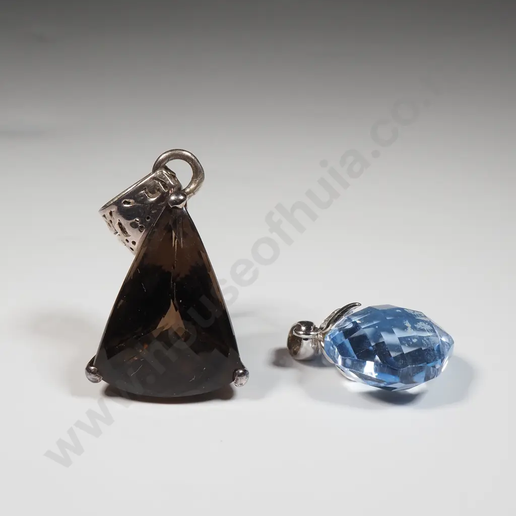 Two Sterling Silver & Gemstone Pendants Image 1++