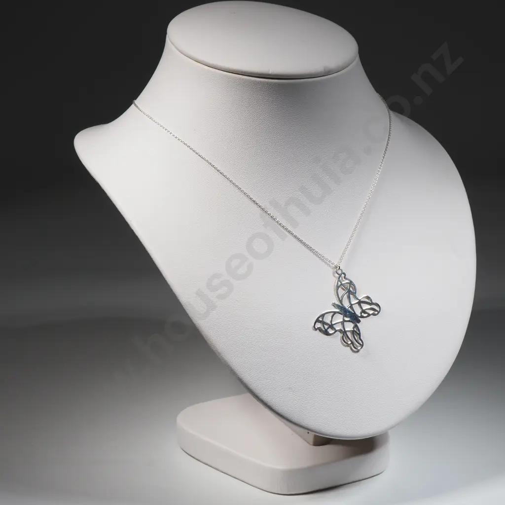 Sterling Silver Butterfly Necklace / Pendant Image 1++