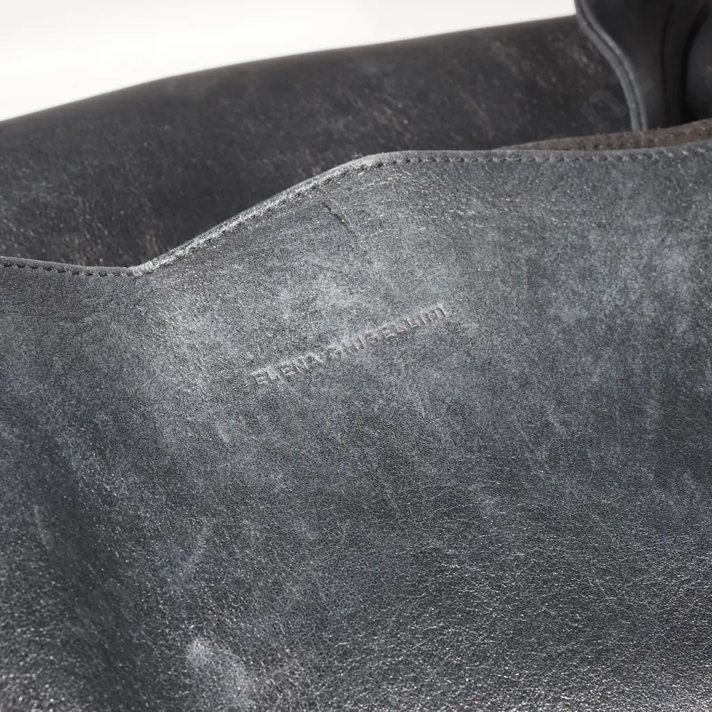 ELENA GHISELLINI Black Leather Tote Bag Image 1++