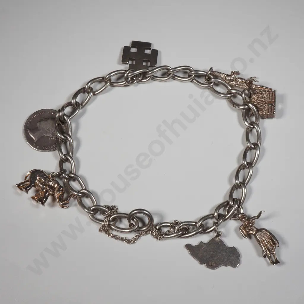 Sterling  Silver Charm Bracelet Image 1++