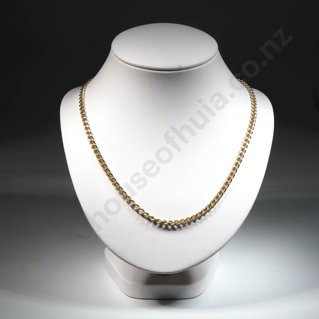 Gold Tone Curb Link Chain. Image 1++